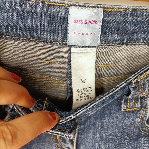 Sass & bide denim distressed jeans W 25 xs designe - Picture 3 of 6